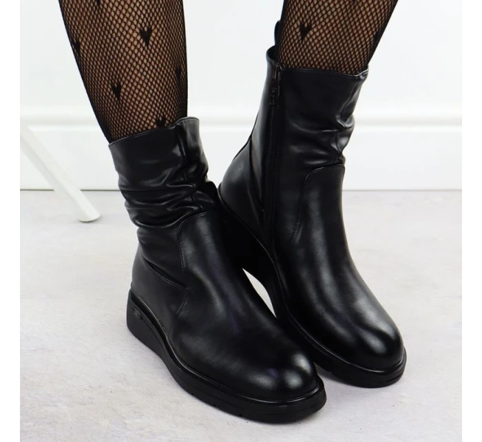 Dámské kozačky na podpatku černé model 21905235 - VINCEZA