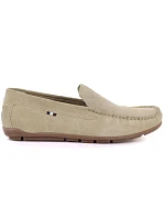 béžové pánské kožené mokasíny model 22115988 - Bugatti