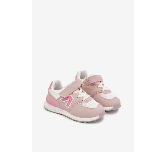 Dětské sportovní tenisky na suchý zip růžové Galisse