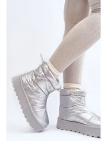 Stříbrné dámské sněhule Fionia na masivní platformě