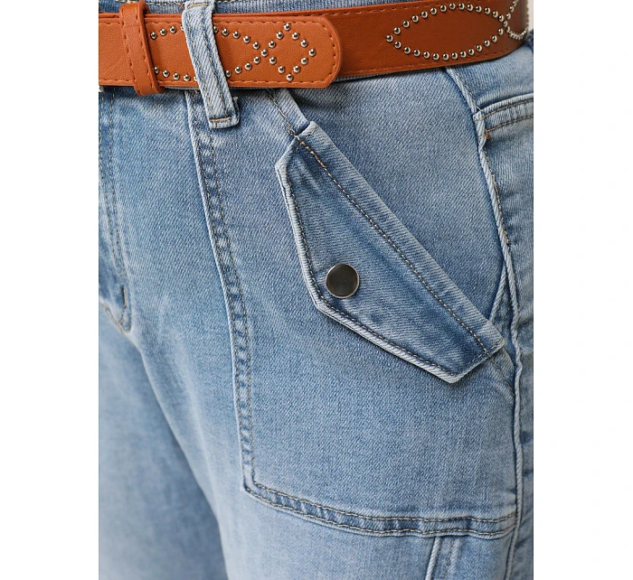 Jeansy damskie fit z cargo niebieskie model 22047094 - FashionStreet