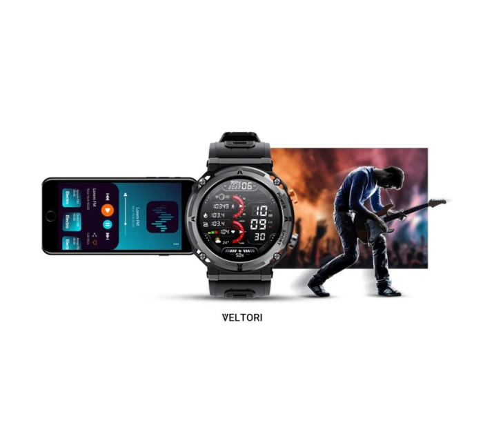 VELTORI VT130-1 Smartwatch Černý silikonový řemínek