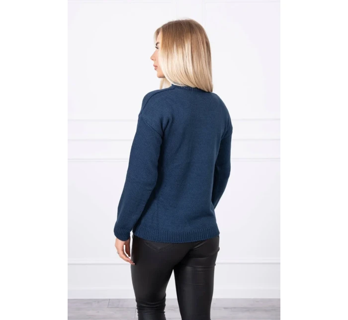 Poloviční svetr s rolákem tmavě modrý
