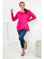 Svetr s předními kapsami fuchsie