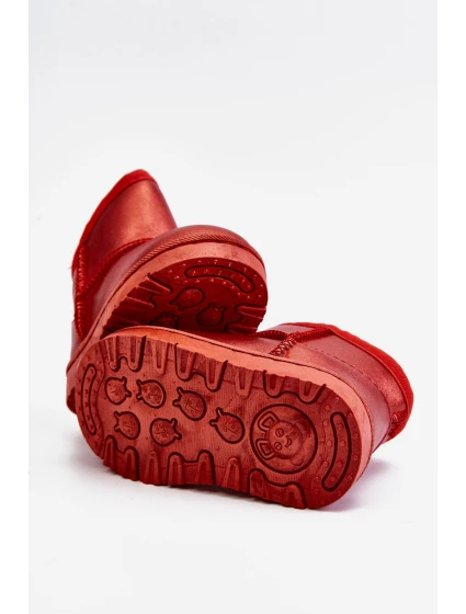 Dětské sněhule s kožešinou Červené model 21605368 - Boto