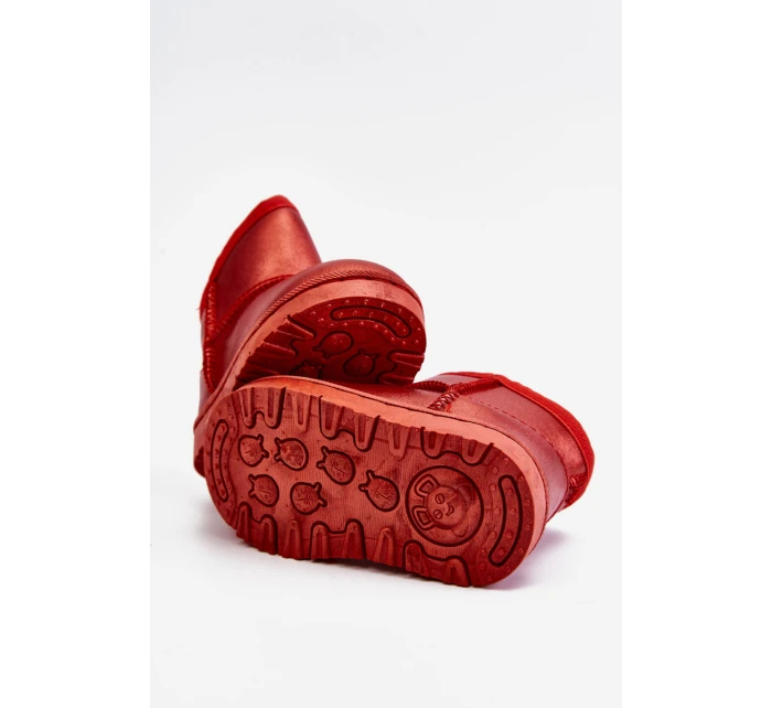 Dětské sněhule s kožešinou Červené model 21605368 - Boto