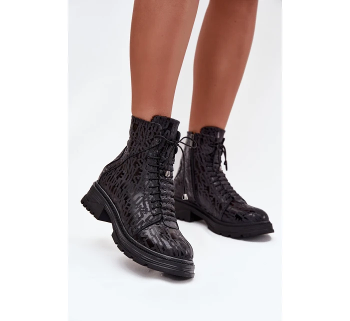 Kožené workery dámské zateplené na zip model 21712033 Černé - Artiker