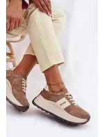 Dámské tenisky na platformě z přírodního semiše tmavě béžové Rosinae Dámské tenisky na platformě z přírodního semiše tmavě béžové Rosinae