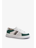Dámské kožené tenisky D&A zeleno-bílé Dámské kožené tenisky D&A zeleno-bílé