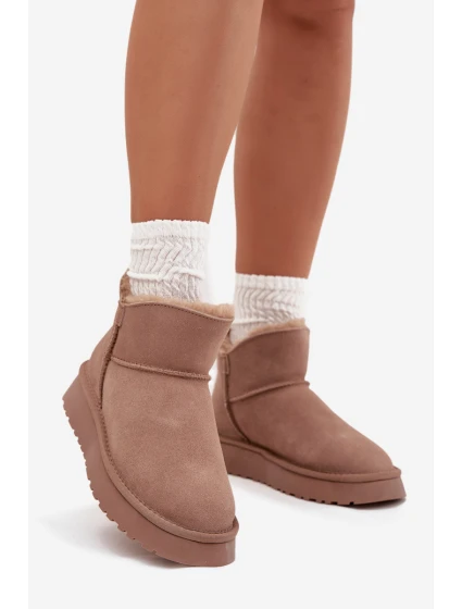 Dámské sněhule z přírodního semiše Vinceza – béžové Dámské sněhule z přírodního semiše Vinceza – béžové