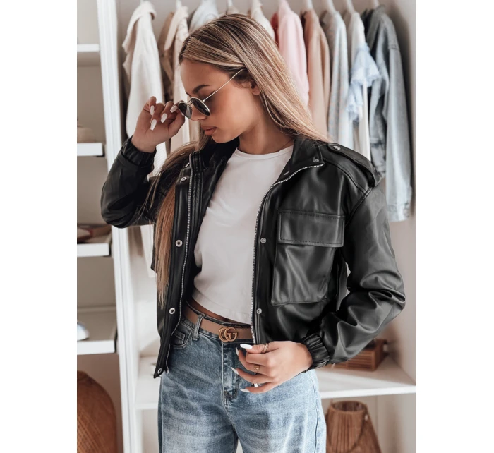 Dámská krátká oversize bunda typu bomber černá model 21984297 - Dstreet Dámská krátká oversize bunda typu bomber černá model 21984297 - Dstreet