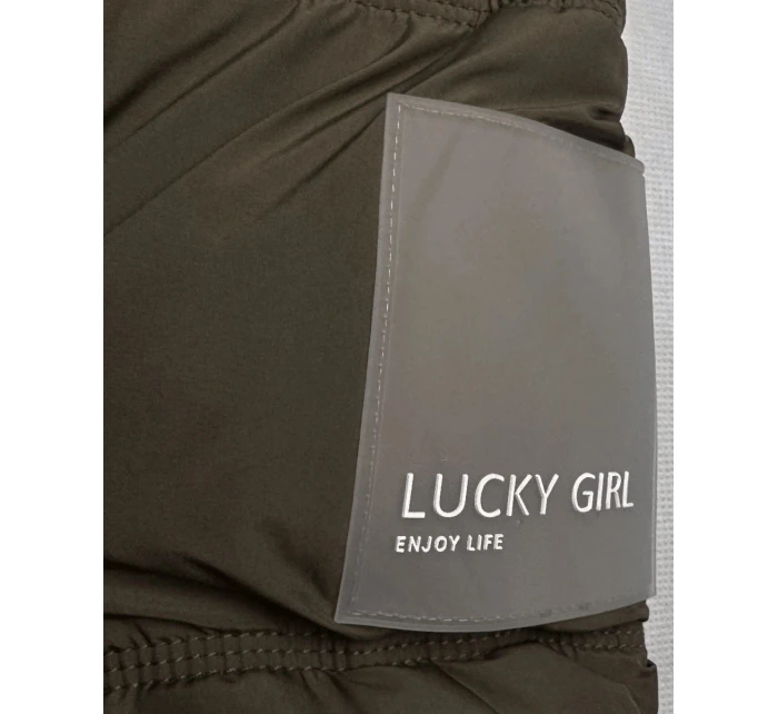 Péřová bunda v barvě khaki s kapucí (KK60610) Péřová bunda v barvě khaki s kapucí (KK60610)