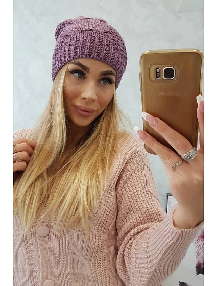 Fleecová čepice  tmavě růžová model 18750493 - K-Fashion