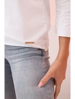 Dámská halenka s lodičkovým výstřihem bílý