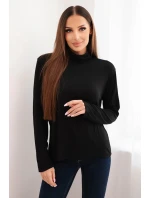 Dámská viskózová blůza s rolákem a dlouhým rukávem černá Dámská viskózová blůza s rolákem a dlouhým rukávem černá
