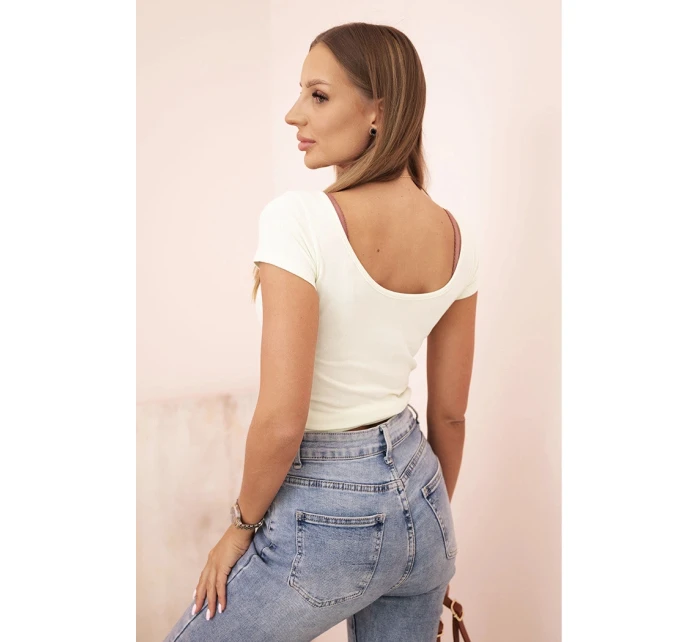 Dámská klasická bavlněná blůza s krátkým rukávem modrá