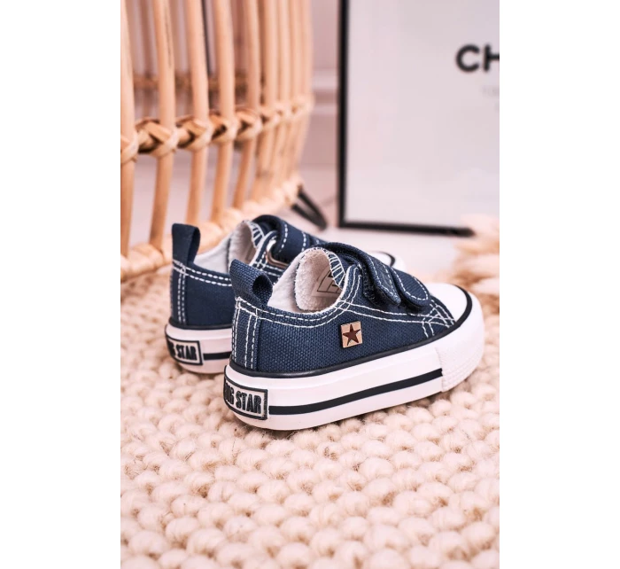 Dětské Tenisky Na Suchý Zip BIG STAR model 21545397 Tmavě Modré - Big Star Shoes Dětské Tenisky Na Suchý Zip BIG STAR model 21545397 Tmavě Modré - Big Star Shoes