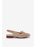 Dírové baleríny s odhalenou patou zlaté Navinnia Dírové baleríny s odhalenou patou zlaté Navinnia