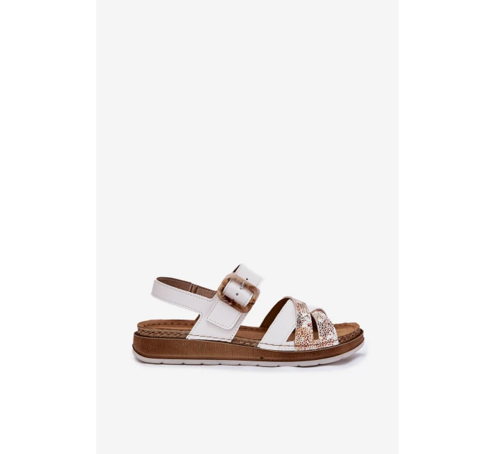 Dámské Sandály S Přezkou model 21697903 Bílé - Inblu