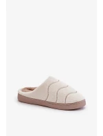 Futrzane Teplé Dámské Pantofle Béžové Vamirae