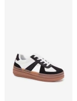 Dámské tenisky na platformě – bílo-černé