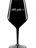 ÚKLID POČKÁ - černá nerozbitná sklenice na víno 470 ml