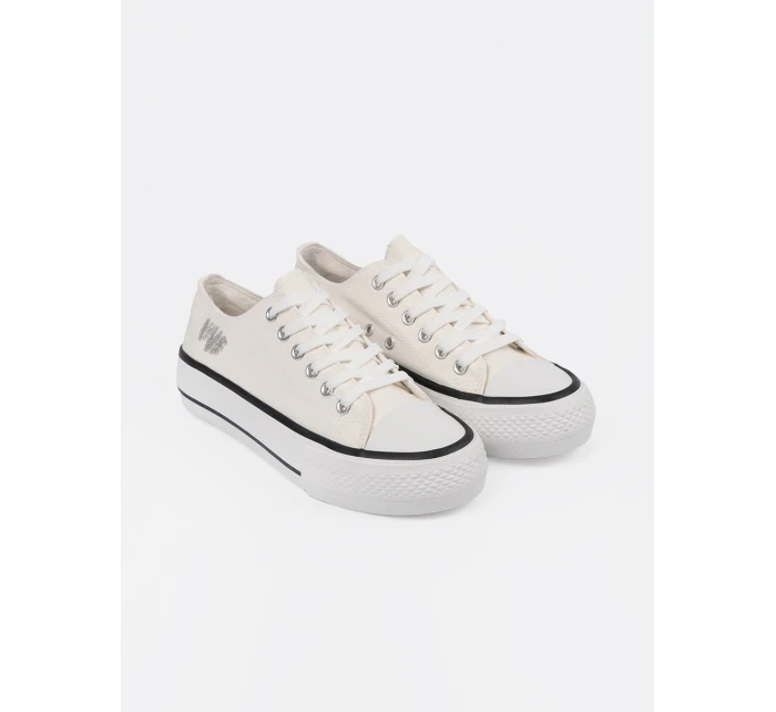 Praktické tenisky bílé dámské platforma Praktické tenisky bílé dámské platforma