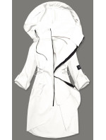 Tenký dámský přehoz přes oblečení ve smetanové barvě s kapucí (B8118-26)