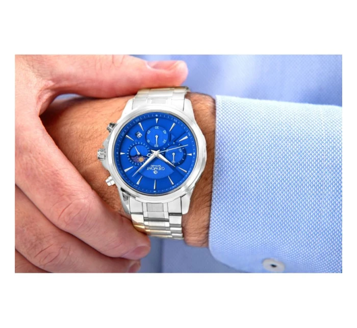 Pánské hodinky Giewont Chronograph Sapphire Silver Blue GW9460-B3 Pánské hodinky Giewont Chronograph Sapphire Silver Blue GW9460-B3