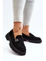 Dámské mokasíny s černým páskem model 21649216 - VINCEZA