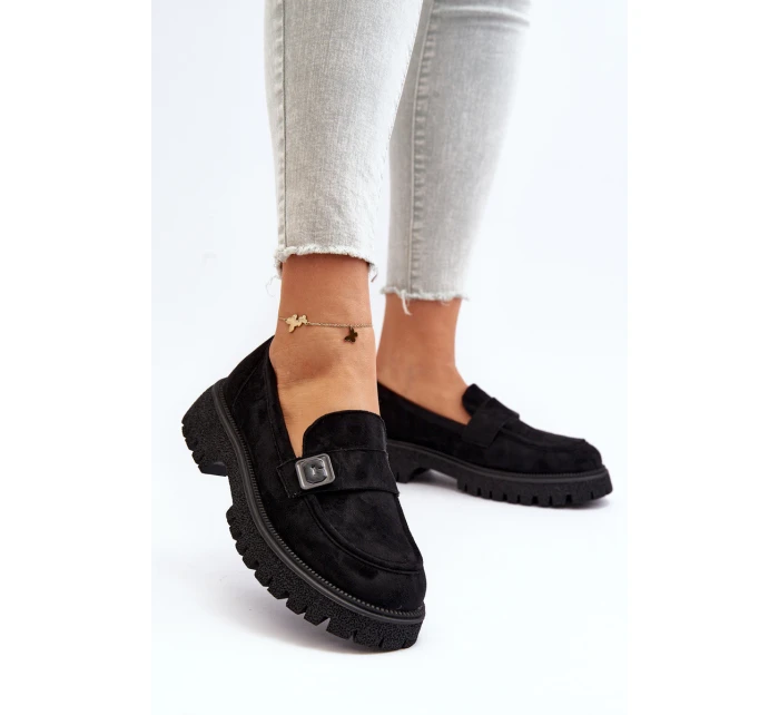 Dámské mokasíny s černým páskem model 21649216 - VINCEZA