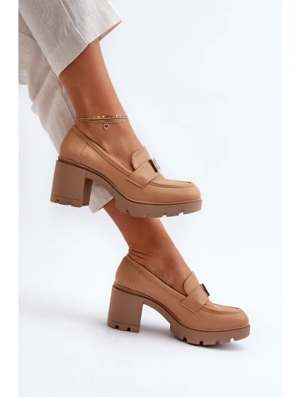 Dámské polobotky na podpatku s ozdobou Camel model 21655233 - Boto Dámské polobotky na podpatku s ozdobou Camel model 21655233 - Boto