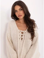 Sweter MI SW model 21465940 jasny beżowy - FPrice Sweter MI SW model 21465940 jasny beżowy - FPrice