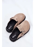 Dámské semišové pantofle na platformě Big Star – béžové Dámské semišové pantofle na platformě Big Star – béžové