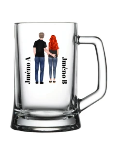 Personalizovaná pivní sklenice s párem 