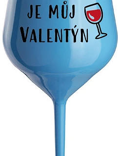 VÍNO JE  modrá nerozbitná sklenice na víno 470 ml model 22168102 - Giftela