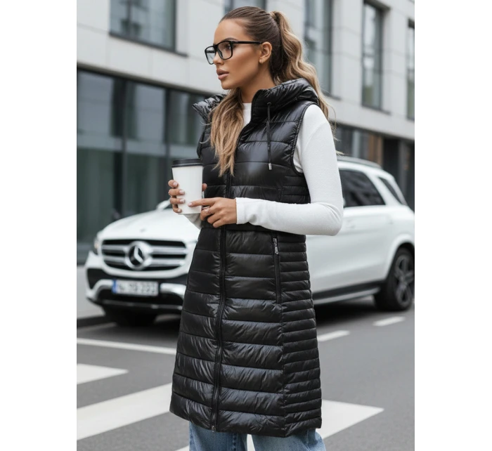 Dámská prošívaná vesta s kapucí černá FashionStreet TY5255