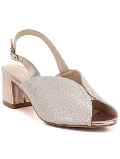 Dámské zlaté sandály na podpatku Sergio Leone SK471