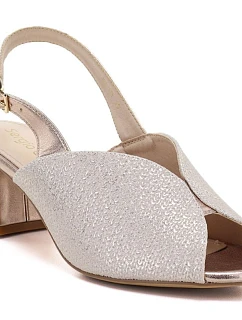 Dámské zlaté sandály na podpatku Sergio model 22121902 - LEONE