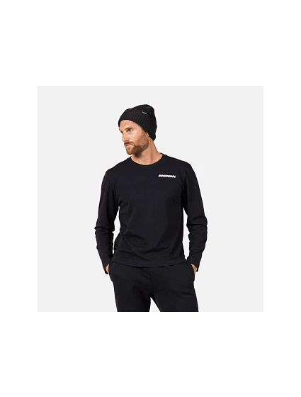 Pánské tričko ROSSIGNOL Long Sleeve Tee, černé Pánské tričko ROSSIGNOL Long Sleeve Tee, černé