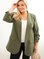 Dámská elegantní Plus Size sako khaki