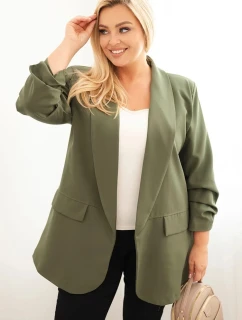 Dámská elegantní Plus Size sako khaki