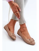 Baleríny S Páskem A Ozdobou Eko Kůže Tmavě Béžové model 21657023 - Boto