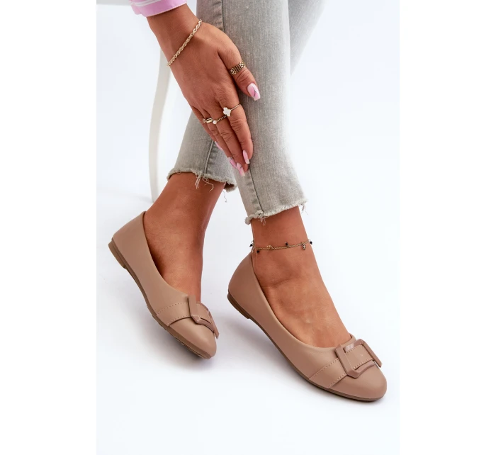 Baleríny S Páskem A Ozdobou Eko Kůže Tmavě Béžové model 21657023 - Boto