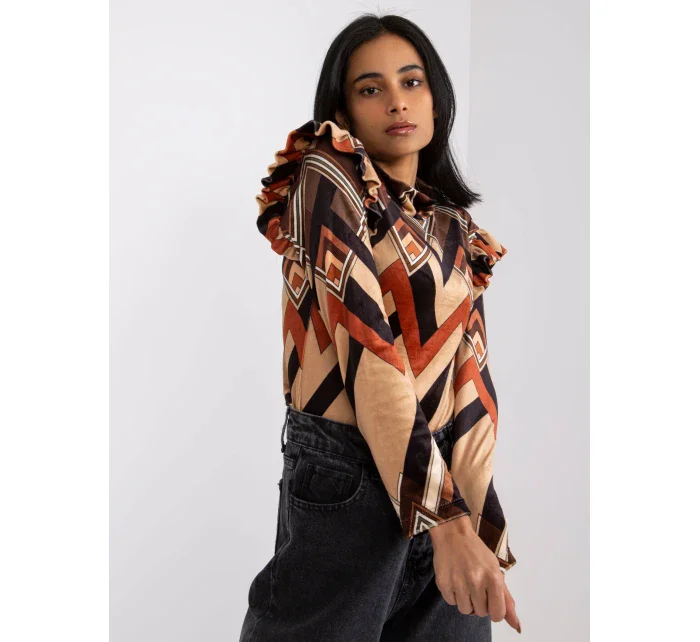 Halenka DHJ BZ 6533C 1.81P černá a béžová