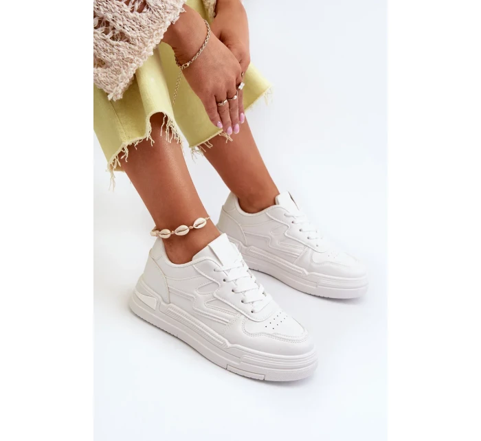 Dámské tenisky na platformě vyrobené z eko kůže, bílá Lynnette Dámské tenisky na platformě vyrobené z eko kůže, bílá Lynnette