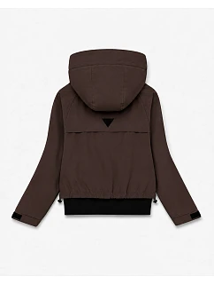 Krátká bunda s kapucí, čokoládová model 22346623 - S'WEST