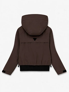 Krátká bunda s kapucí, čokoládová model 22346623 - S'WEST