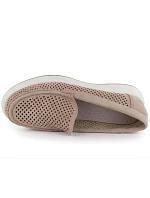 Dámské ažurové boty na platformě nude model 22068804 - SERGIO LEONE Dámské ažurové boty na platformě nude model 22068804 - SERGIO LEONE