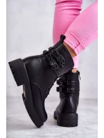 Dámské teplé kožené kozačky černe model 21598122 - Boto